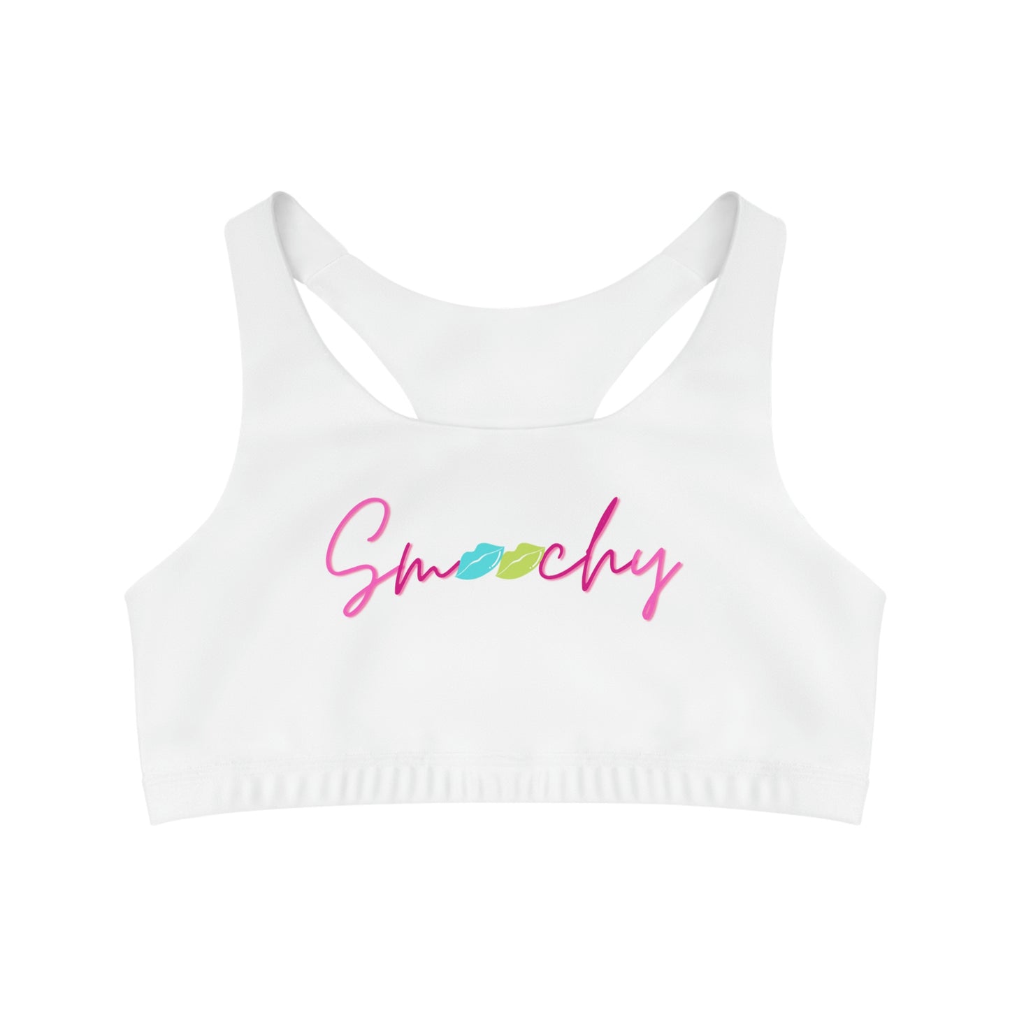 Smoochy White Sports Bra-Peaches n Cherries