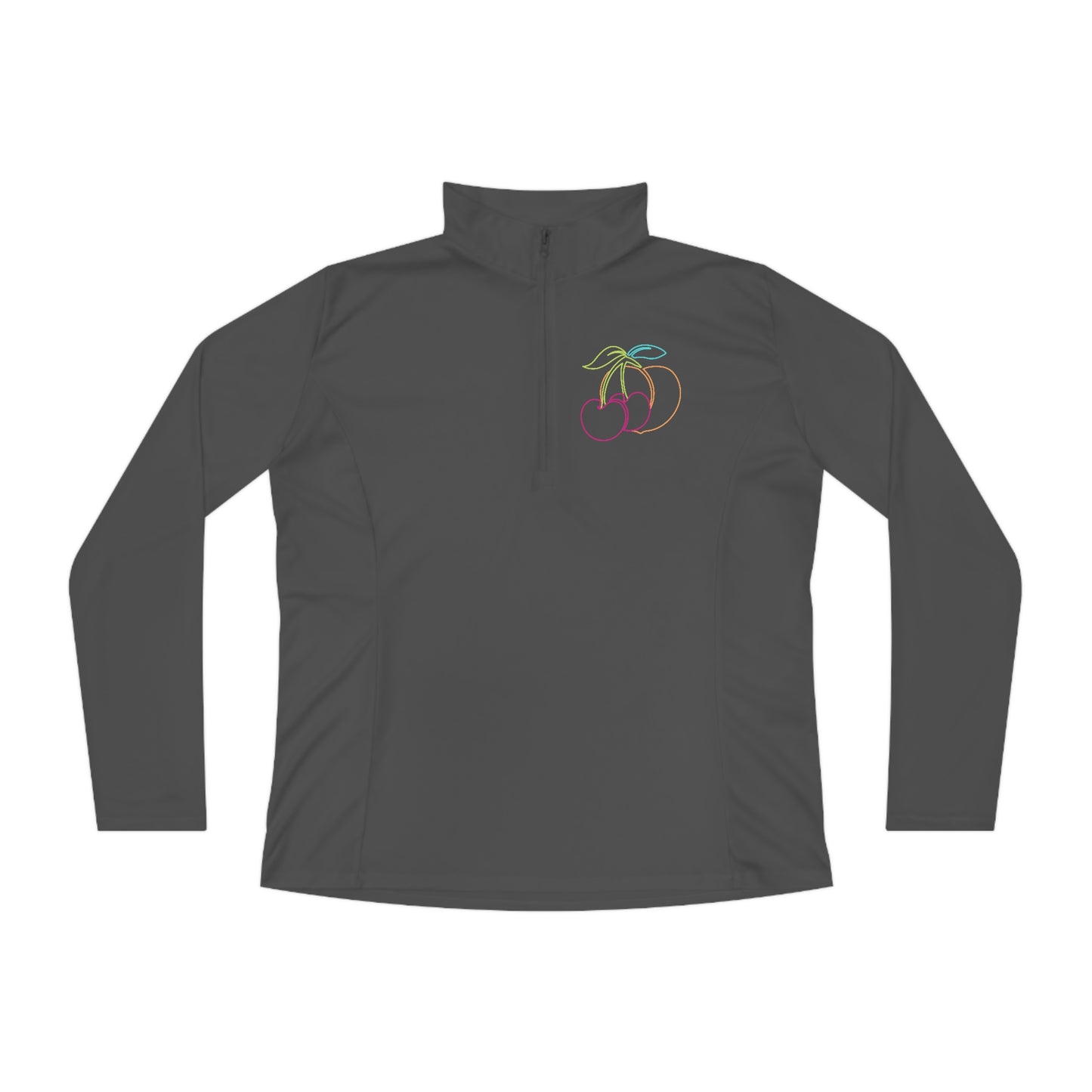 Fruitful Quarter-Zip Pullover-Peaches n Cherries