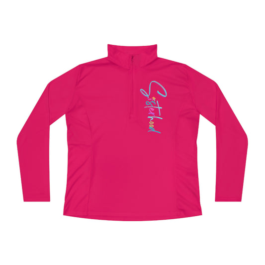 Sisterhood Signature Quarter-Zip Pullover-Peaches n Cherries