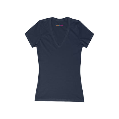 Deep V-Neck Tee-Peaches n Cherries