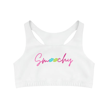 Smoochy White Sports Bra-Peaches n Cherries