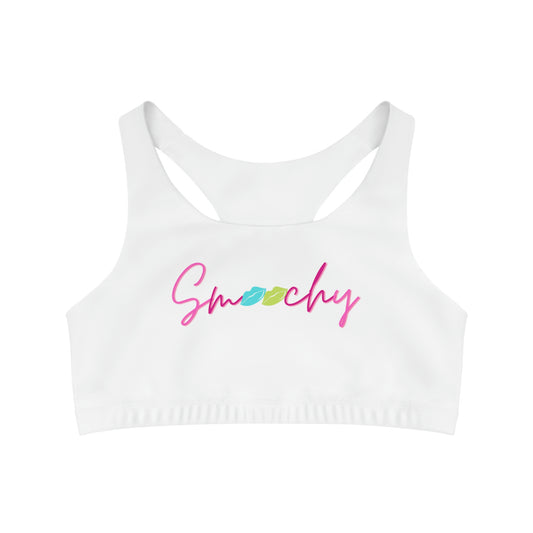 Smoochy White Sports Bra-Peaches n Cherries