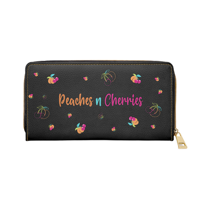 Fruitful Leather Wallet-Peaches n Cherries