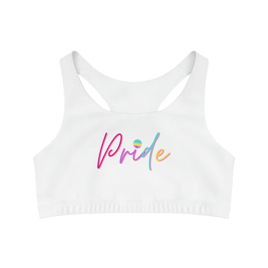 Pride White Sports Bra-Peaches n Cherries