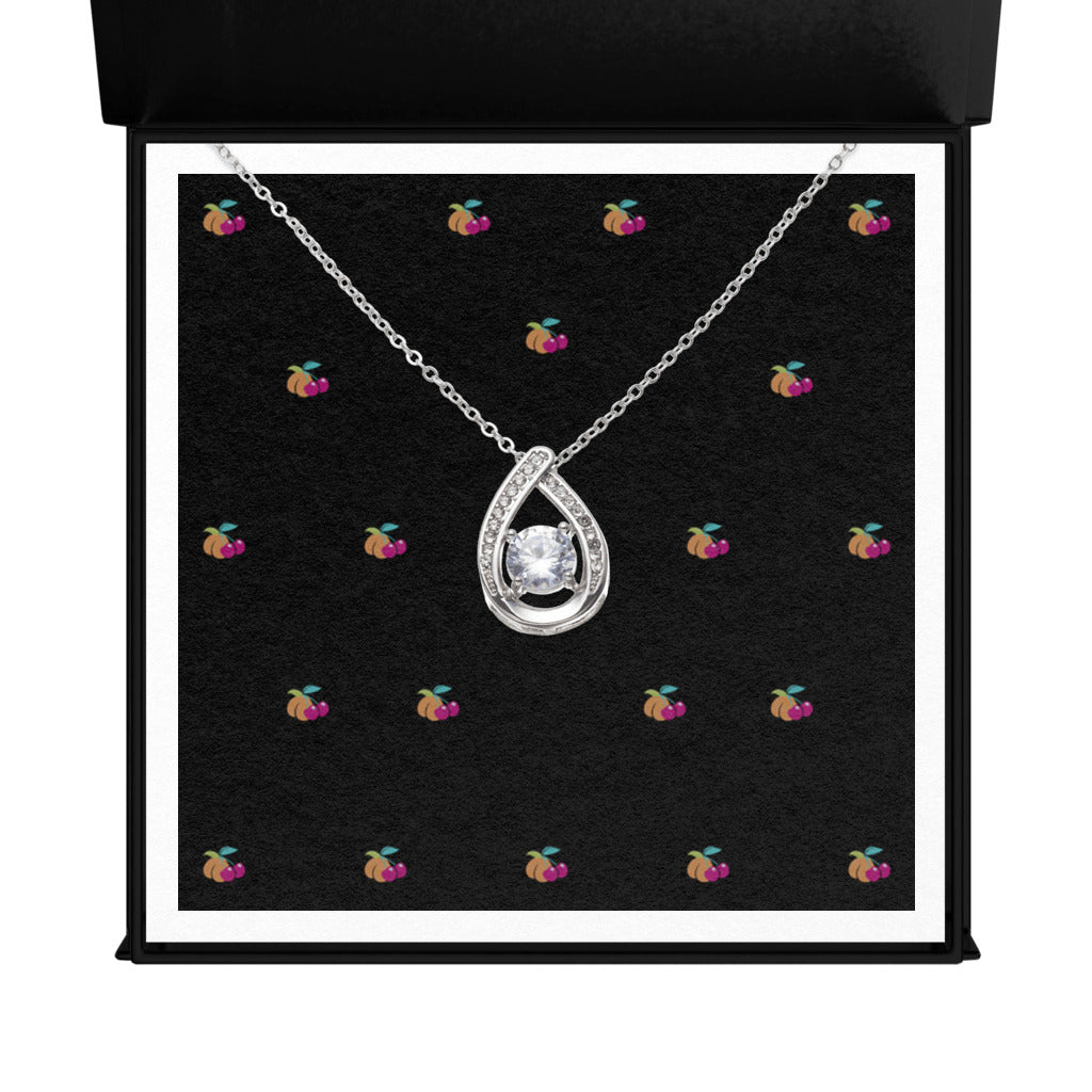 Floating Pendant Necklace-Peaches n Cherries